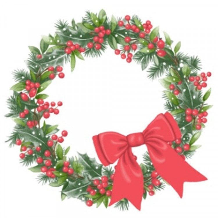 Салфетки бумажные 24*24см 3 слоя 25шт/уп. Bouquet "Венок с бантиком" арт.57870