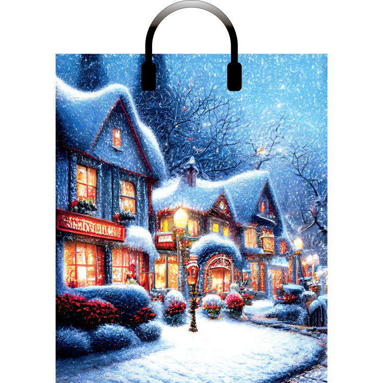 Пакет ПВД с пластиковыми ручками 38*45+3см 90мкм НГ Рождественская ночь