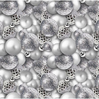 Бумага упаковочная 50*70см "Волшебные шары" цв.серебро арт.214-513