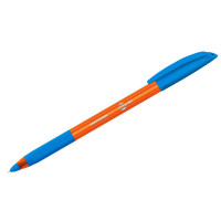 Ручка шариковая не прозрачный корпус резиновый упор (BERLINGO) Skyline синяя, 0,7мм, игла арт.CBp_07130