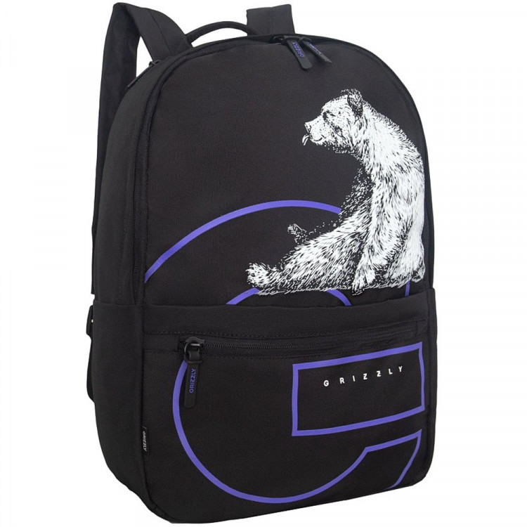 Рюкзак для мальчиков (Grizzly) арт.арт.RQL-614-1/3 черный - фиолетовый 30х43х14 см Рюкзак для мальчиков (Grizzly) арт.арт.RQL-614-1/3 черный - фиолетовый 30х43х14 см