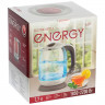 Чайник стеклянный 1,7л Energy, арт. E-281, бело-серый, 2200Вт