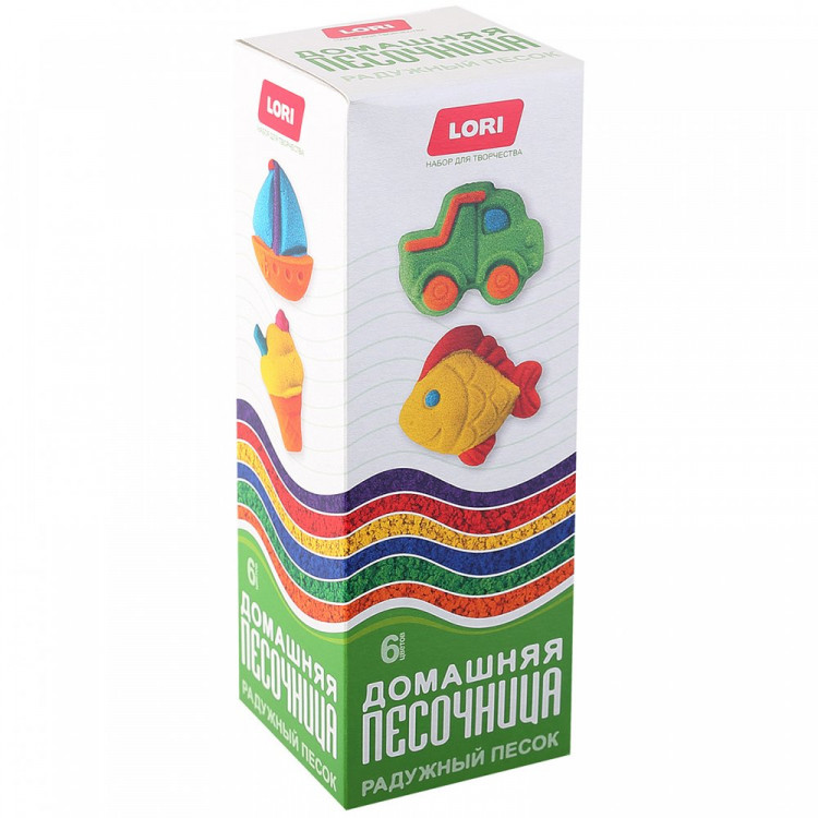 Поделка из песка Радужный песок 6 цветов по 80 грамм (LORI) арт.Пт-023 Поделка из песка Радужный песок 6 цветов по 80 грамм (LORI) арт.Пт-023