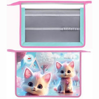 Папка школьная для труда А4 на молнии 2 отделения (Hatber) Кошка Зефирка арт.AMt_07062