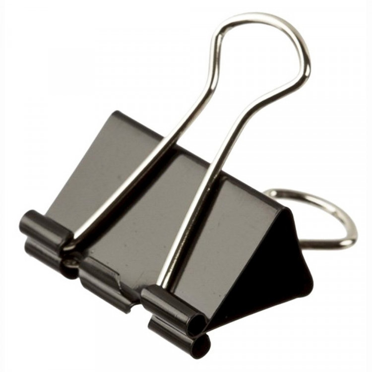 Зажим для бумаги металлический 19мм черный арт.15-1608