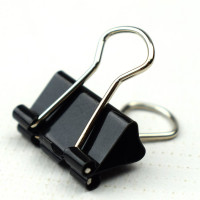 Зажим для бумаги металлический 19мм черный арт.15-1608 Зажим для бумаги металлический 19мм черный арт.15-1608