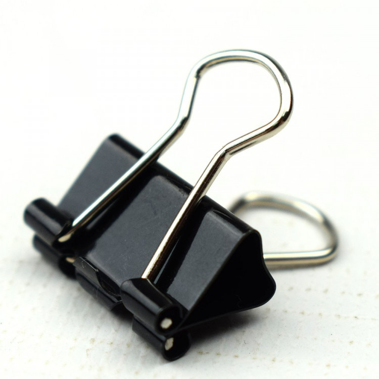 Зажим для бумаги металлический 19мм черный арт.15-1608