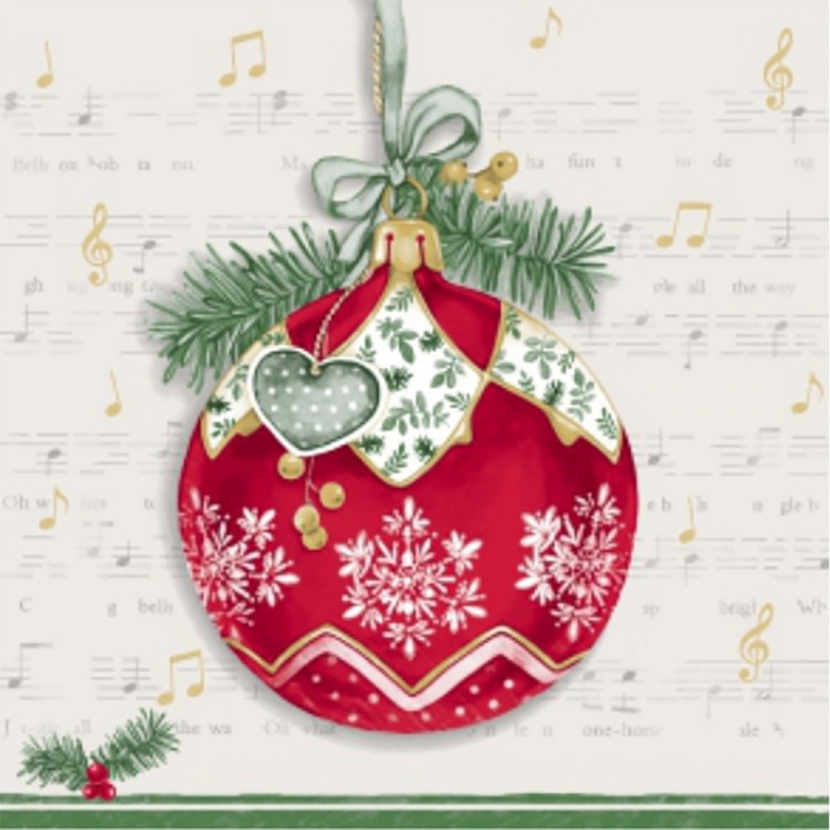 Салфетки бумажные 24*24см 3 слоя 25шт/уп. Bouquet "Музыкальный шар" арт.25138