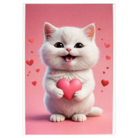 Блокнот А6 мягкая обложка скоба 40 листов (Феникс) Котенок с сердечком арт.69589