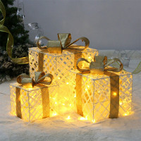 Фигура светодиодная д/помещений 2220Вт. "Подарок" 03шт/наб. 15/20/25см свечение т.белый арт.725-0488