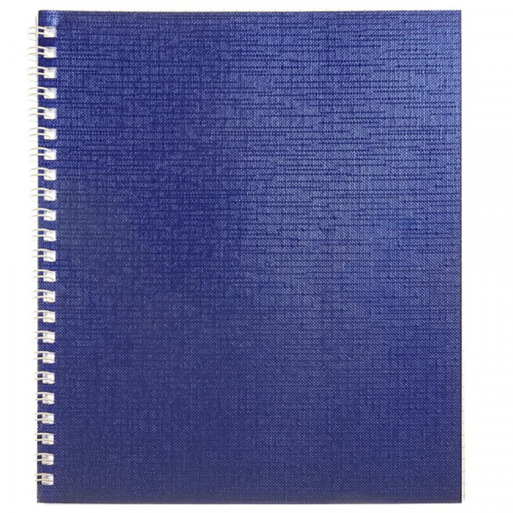 Тетрадь А5 клетка 48 листов бумвинил на гребне (Hatber) Metallic Синяя арт 48Т5бвВ1гр