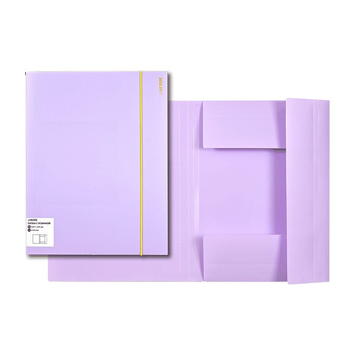 Папка на резинке А4 35мм пластик 0,45мм сиреневый deVENTE Pastel арт.3070803 (Ст.) Папка на резинке А4 35мм пластик 0,45мм сиреневый deVENTE Pastel арт.3070803 (Ст.)