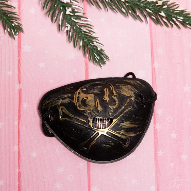 Аксессуар карнавальный "Повязка на глаз. Пират.Череп" цв.черн/золото арт.770-0470 Аксессуар карнавальный "Повязка на глаз. Пират.Череп" цв.черн/золото арт.770-0470