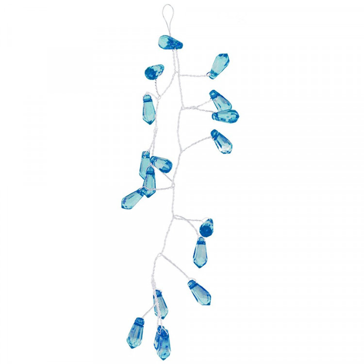 Украшение декор.подвеска "Лиана. Морозная веточка" 14см цв.голубой арт.92180