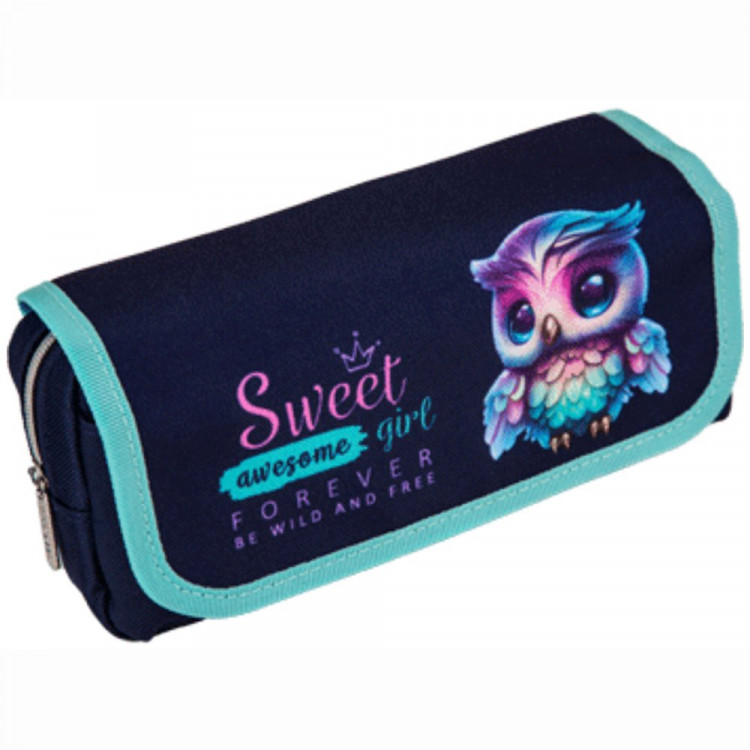 Пенал-косметичка 1 отделение с верхней створкой на липучке (deVente) Happy Owl 205х95х70мм арт.7020404