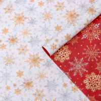 Бумага упаковочная двусторонняя 70*100см "Волшебные снежинки" арт.5120288