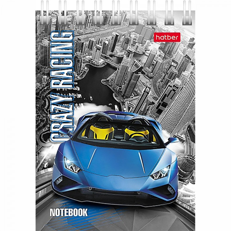 Блокнот А7 мягкая обложка на гребне 40 листов Hatber Автопанорама клетка арт 40Б7В1гр