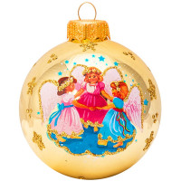 Шар стекло 08см "Белокрылые ангелочки" п/у арт.КУ-80-234067