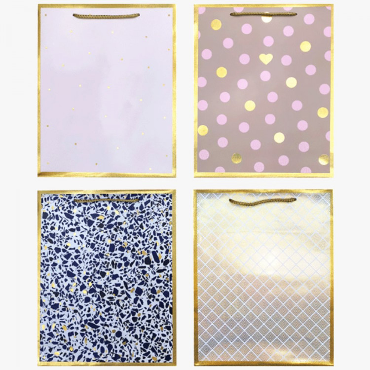 Пакет бумажный с ручкой "deVENTE.Elegant border" вертикальный 26*32*10см арт.9041401