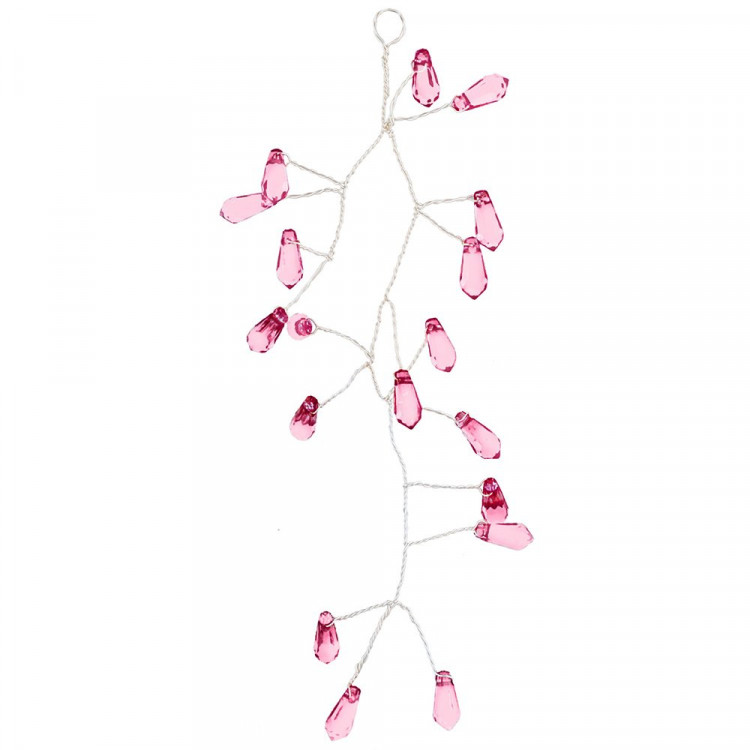 Украшение декор.подвеска "Лиана. Морозная веточка" 14см цв.розовый арт.92181