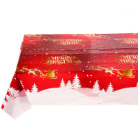 Скатерть ПВХ 108*180см "Рождественные олени" цв.красный арт.130-883