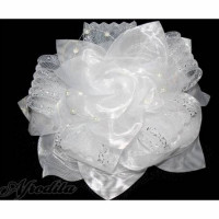 Бант для волос белый Arco Carino 15см арт.123