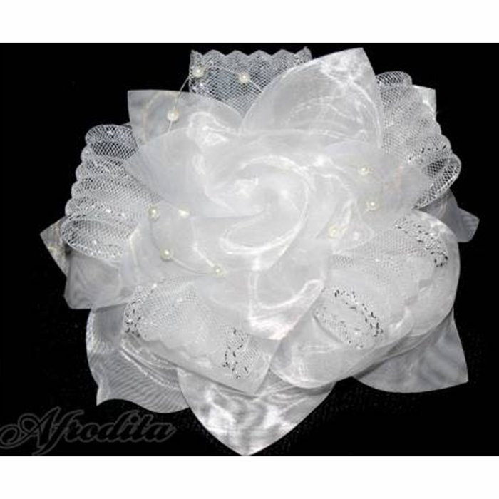 Бант для волос белый Arco Carino 15см арт.123