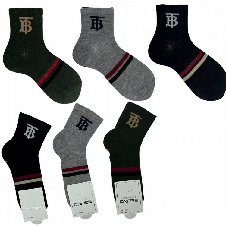 яяяНоски детские арт.406000 H размер 16-22 хлопок 85% полиамид 12% эластан 3% цвет ассорти для мальчика (BELINO)