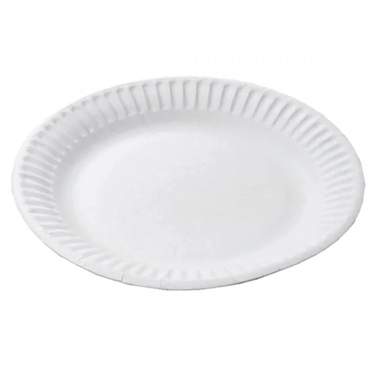 Тарелка бумажная 1-секционная d-230мм, упаковка 50шт. (Ст.50/500)