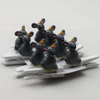 Украшение декор.прищепка "Мыши" 02см 08шт/наб. арт.741554