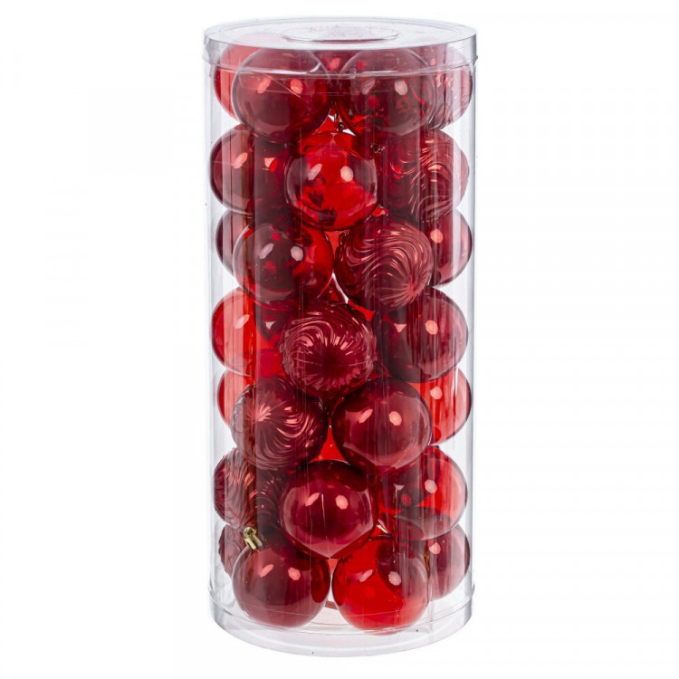 Набор шаров 06см 34шт/наб. "Гранат" цв.красный арт.807870