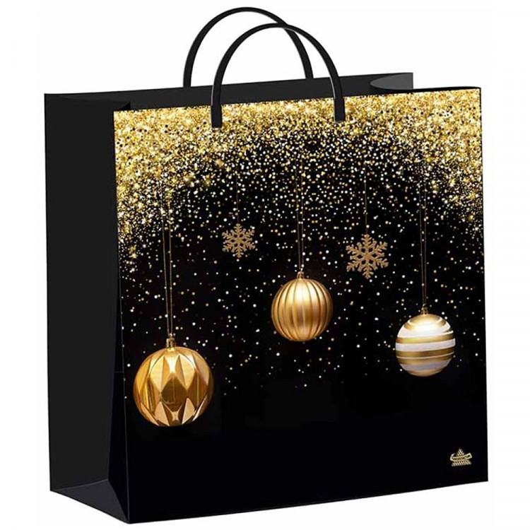 Пакет ПВДс пластиковыми ручками 30*30+10см НГ Магия золота