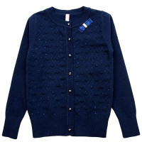 Кардиган для девочки (Malini) артикул 4086 размерный ряд 32/128-40/158 цвет синий