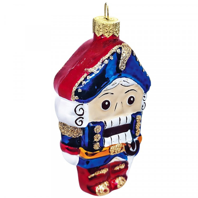 Фигурка на ёлку стекло (серия Премиум) 09см "Щелкунчик сказочный" зелёный п/у арт.ФУ-526/2