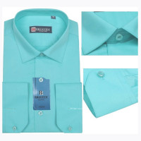 Сорочка подростковая приталенная длинный рукав размер 36/158-164(XXS)-41/176-182(XL) цвет бирюза Brostem арт.4749AX** Сорочка подростковая приталенная длинный рукав размер 36/158-164(XXS)-41/176-182(XL) цвет бирюза Brostem арт.4749AX**