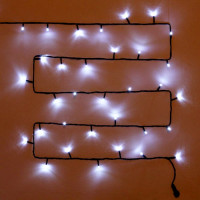 Гирлянда эл. уличная точечная 25м 300LED цв.белый (т.провод) (можно соеднять) 8реж IP-54 арт.183-752