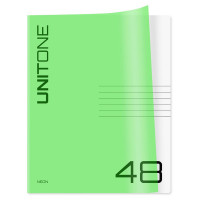 Тетрадь пластиковая обложка А5 клетка 48 листов (BG) UniTone Neon неон салатовый арт.Т5ск48_пл 12471