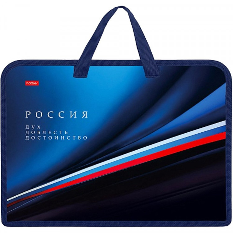 Сумка пластик А4 Hatber на молнии ручка-тесьма Дух и доблесть арт.AMn_07091