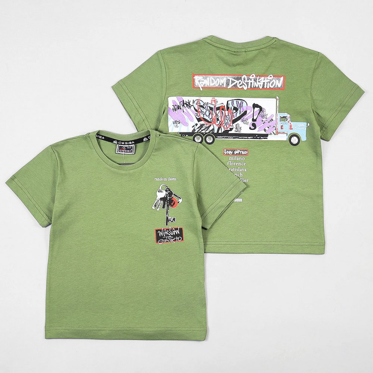 Футболка для мальчика (CEGISA) артикул 36920 размерный ряд 24/92-28/110 цвет хаки Футболка для мальчика (CEGISA) артикул 36920 размерный ряд 24/92-28/110 цвет хаки