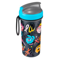 Стакан 400мл "Смешарики" с крышкой и петлей, серый арт.431335811