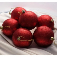 Шар пластик 20см "Посыпка из блёсток" цв.красный арт.РШ200П01/Пкрасн.