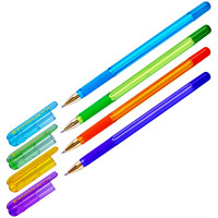 Ручка шариковая  прозрачный корпус  резиновый упор (MC Gold LE) , корпус цветной, синяя 0,5мм арт.MCL-02 (Ст.12)