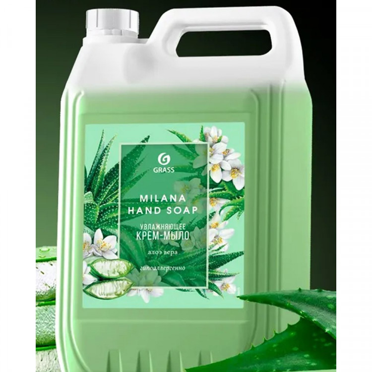 Туалетное мыло-крем 5л жидкое канистра Milana Алоэ Вера Grass арт.126605