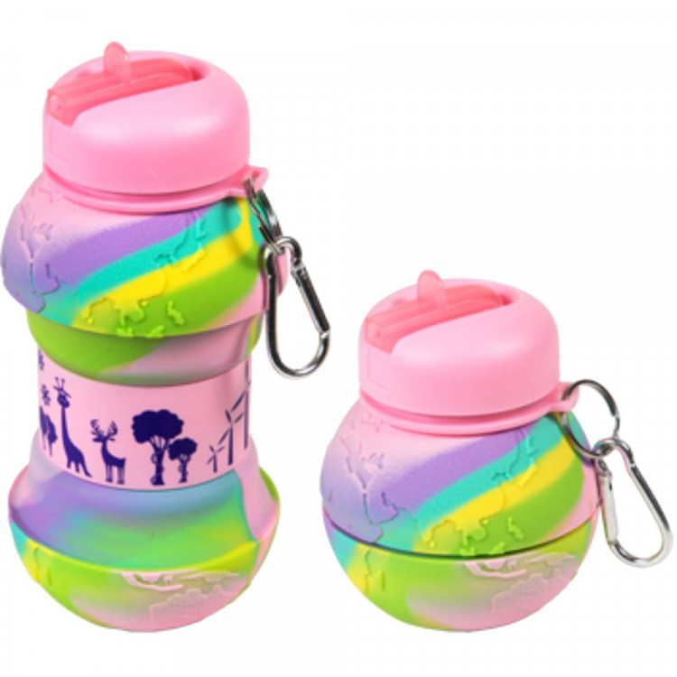 Бутылка 550мл deVENTE складная розово-сиреневая, мяч арт.8090484 Бутылка 550мл deVENTE складная розово-сиреневая, мяч арт.8090484