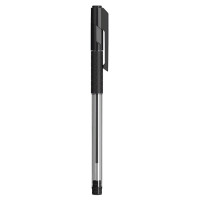 Ручка шариковая Deli Arrow прозрачный корпус, резиновый манжет, черная 0,7мм,  арт.EQ01620