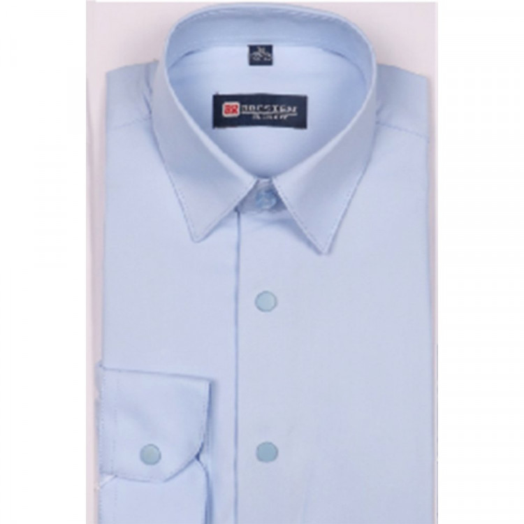 Сорочка детская приталенная длинный рукав размерный ряд 29/116-122-36/158-164 цвет голубой Brostem арт.3LBD1+2d на кнопках Сорочка детская приталенная длинный рукав размерный ряд 29/116-122-36/158-164 цвет голубой Brostem арт.3LBD1+2d на кнопках
