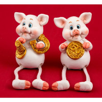 Статуэтка символ года Счастливая хрюшка 12см арт.20838