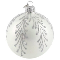 Шар стекло 10см "Заснеженная ветвь 1" п/у арт.КУ-101-194148/1