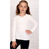 Джемпер для девочки трикотажный (Ликру) длинный рукав цвет экрю арт.0238 ВИРИНЕЯ размерный ряд 32/128-40/158
