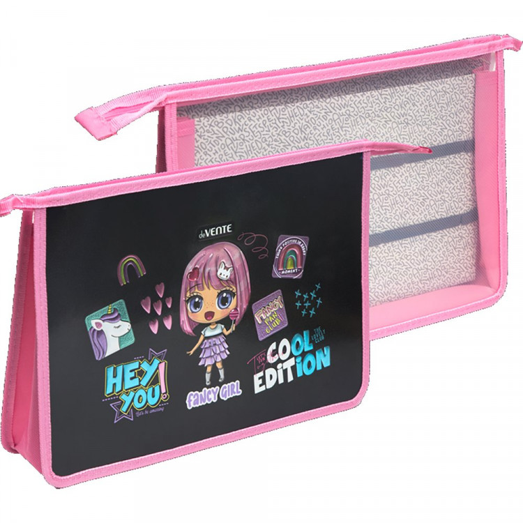 Папка школьная для труда А4 на молнии 1 отделение deVENTE Необычная девочка (Fancy Girl) арт.8057406